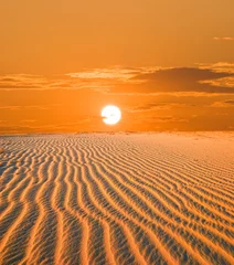 Crédence de cuisine en verre imprimé Sécheresse coucher de soleil dans un désert