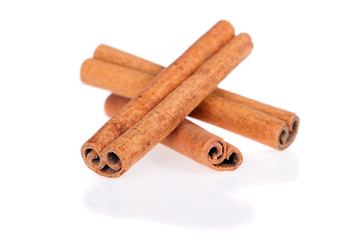 Cinnamon sticks isolated on a white background