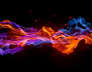 Peel and stick wall murals Flame Blue and red fire
