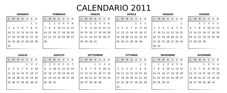 calendario 2011 personalizzabile