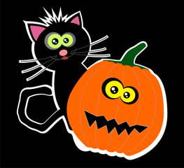 halloween (pumpkin and  cat)