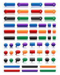 BLANK Buttons & Icons Poster (vector set web template stamps)
