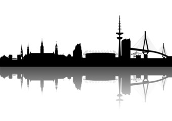 Naklejka premium Hamburg Silhouette