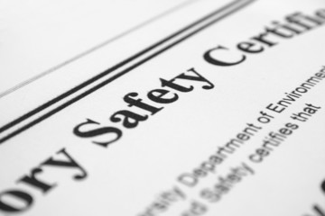 Obraz premium Safety certificate