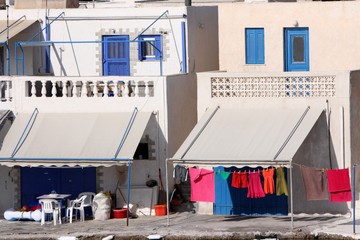 Naklejka premium Maisons de pêcheurs à Mandrakia, île de Milos