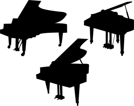 illustration of piano silhouette - vector