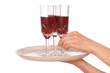three glasses champagne