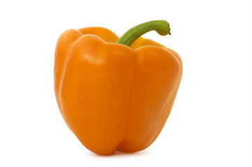 orange bell pepper isolated on white background
