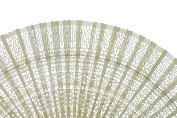 ivory fan, photographed against the light