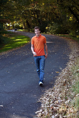 Fototapeta premium teen boy walking