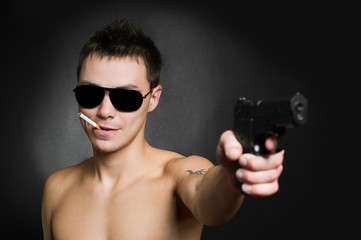 Man with gun