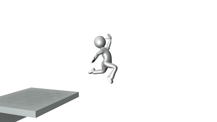 animation showing 3d man climbing stairs to reach success