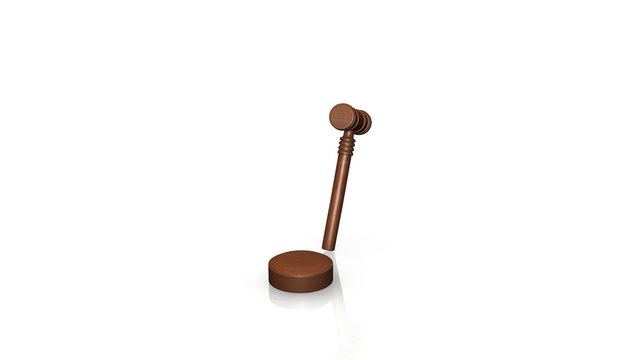 3d mallet striking isolated against a white background
