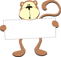 monkey with blank board