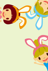 Rabbit girl postcard