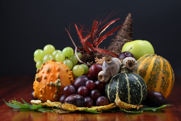 Autumn cornucopia - symbol of food and abundance