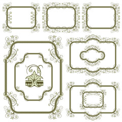 vector set: ancient style border