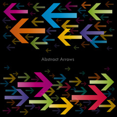 Bidirectional Abstract Arrows on black background