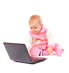 Baby with computer