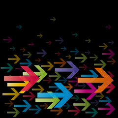 Abstract Arrows on black background
