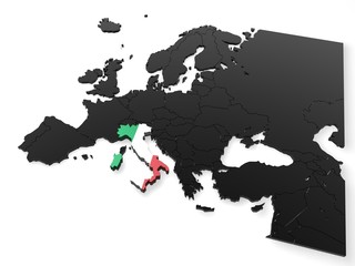 3D Karte Italien