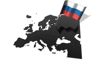 Fototapeta premium 3D Karte mit Flagge