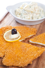 Chicken schnitzel with sauce