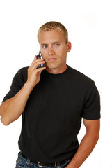 Casual businessman talking on a cell phone