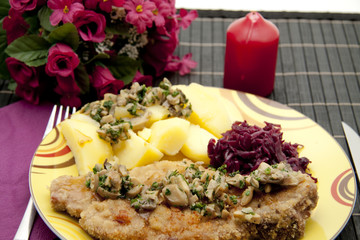 Kotelett mit Pilze