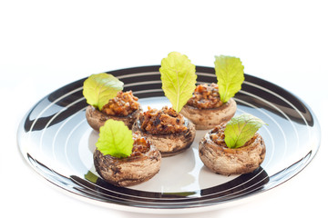 Stuffed champignon caps
