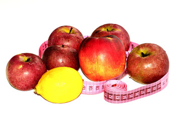 Fruit and measuring tape