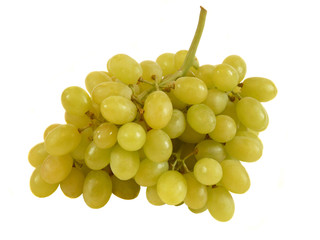 Bunch of green grapes on white. Isolation
