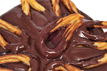 churros con chocolate, a typical Spanish sweet snack