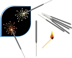 Fireworks Sparkle Stick, Matchbox stick