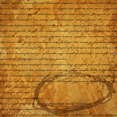 Text is written on grunge old paper