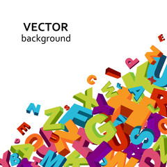 Abstract background with colorful letters
