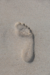 Fußabdruck am Strand