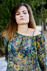 beautiful girl in floral dress