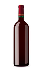 bottle with red wine