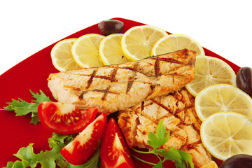 grilled salmon and lemon