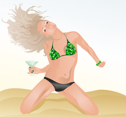 девушка на пляже