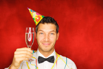 happy new year party man