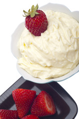 Lemon Dessert Dip with a Fresh Strawberry