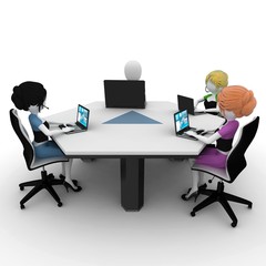 3d man and girl conference