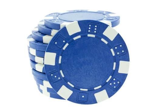 Blue Poker Chips Isolated