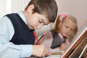 Naklejka premium Children in the classroom