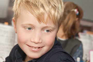 Schoolboy in the classroom