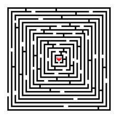 Vector illustration of labyrinth with a heart