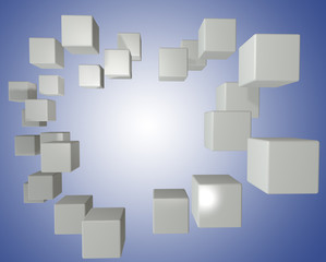 Fototapeta na wymiar Data cubes boxes abstract bright background