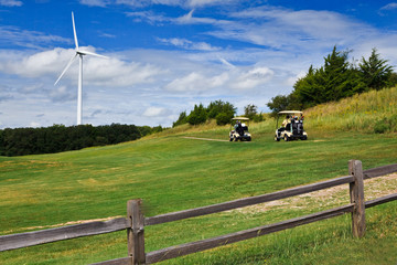 Wind power on a golf course.